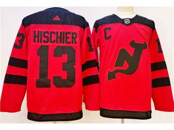 New Jersey Devils #13 Nico Hischier 2024 Stadium Series Red Jersey